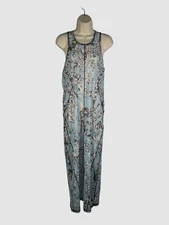 $480 McQ Alexander McQueen Women's Blue Sleeveless Mesh Midi Dress Size M