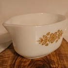 PYREX Gravy Boat 77-B White Gold Floral Glass Oven Microwave Safe USA — photo 3