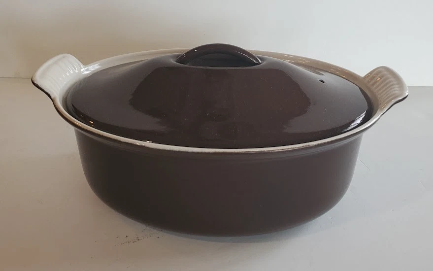 Vintage Le Creuset #26 Enamel Cast Iron Dutch Oven Brown 2.5 qt France