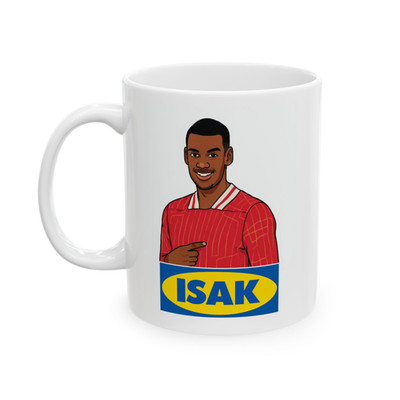 Neuheit Alexander Isak Cartoon Bild Tasse, Fußball Fan, Keramik 11oz