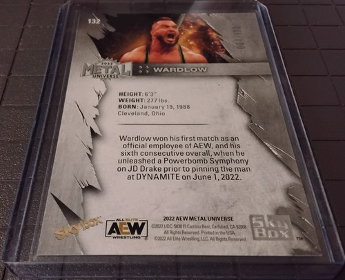 2022 Skybox Metal Universe AEW Green PMG #132 Wardlow 4/100 - Picture 2 of 2