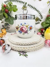 Royal Worcester Bournemouth Orange Rose Jumbo Egg Coddler 3 1/2" Diameter Maxime