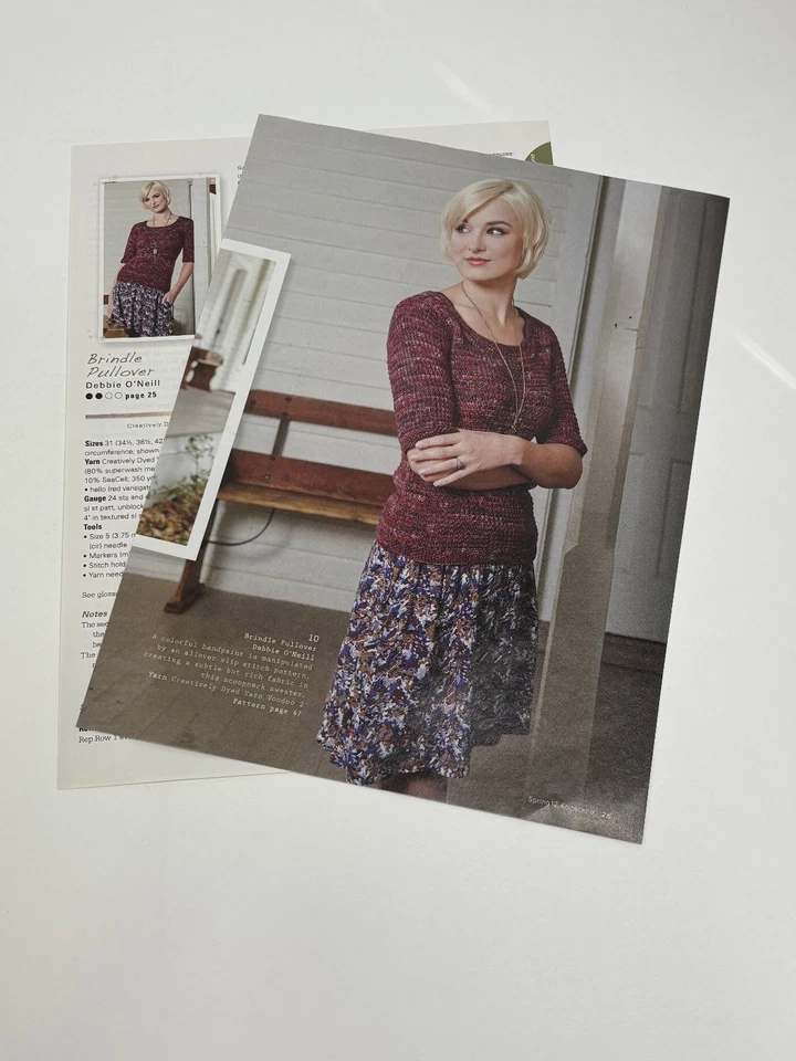 Debbie O'Neill Brindle Pullover Knitting Pattern 31-50in Bust Magazine Pages - Image 3 of 3