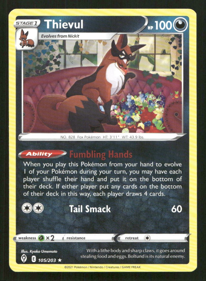 Thievul 105/203 Evolving Skies NM/M Pokemon