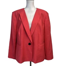 Jones Studio Separates Blazer Jacket Plus sz 22W Coral Career Professional Suit