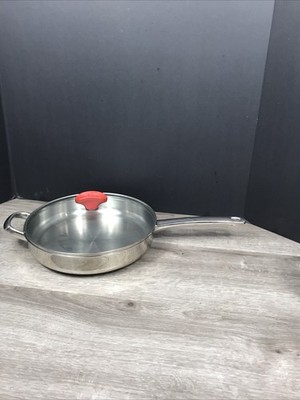 Silampos Stainless Steel 10.5'' Sauté Frying Skillet Pan Lid 18/10 smythe & cook