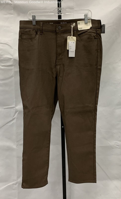 a.n.a Women's High-Rise Straight Jeans Signature Brown Stretch NWT Size 16