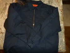 Cintas  IKEJacket Mens Medium Navy Blue Full Zip Quilted Work Uniform Lined Coat