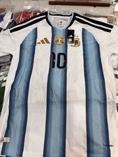 adidas Argentina Lionel Messi #10 Soccer Jersey Men's medium White/Blue