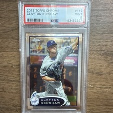 Topps 2012 Chrome Clayton Kershaw #112 PSA 9 Los Angeles Dodgers Baseball Card