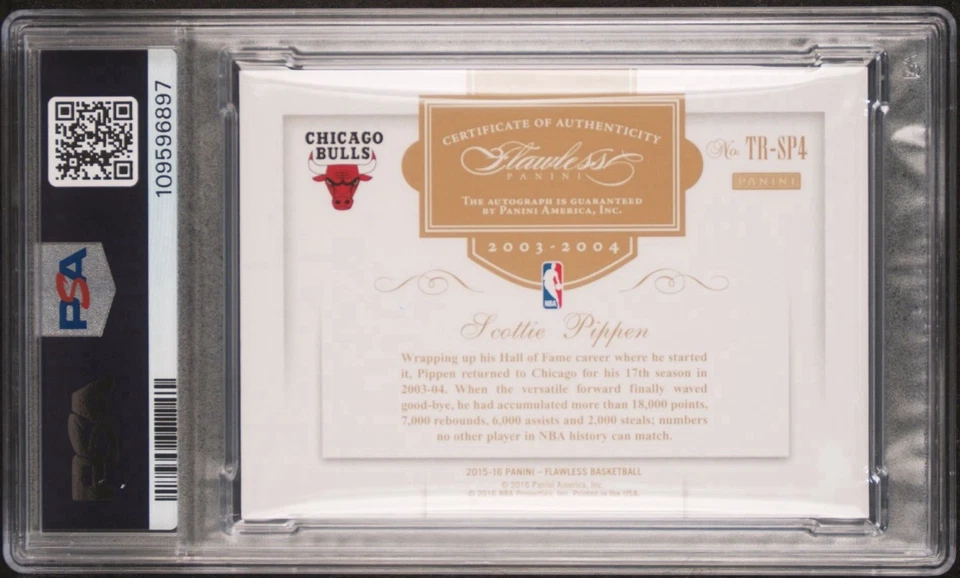 2015 Flawless: Transitions Autograph #SP4 Psa 7 Scottie Pippen Auto /25 Bulls - Image 2 of 3