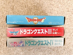 Dragon Quest 2 3 4 Famicom NES Japan CIB Set 3-Games Bundle Enix Unchecked