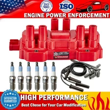 Ignition Coil & Spark Plug & Wire Set For 2007-2013 Chevy Silverado 1500 4.3L V6