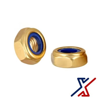 3/8''-16 UHP Yellow Zinc Plated Grade 8 Steel Thin-Profile Nylon-Insert Locknuts