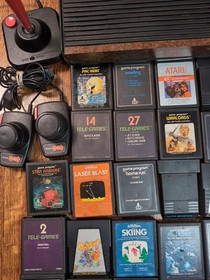 Atari 2600 Sears Tele Games 6 Switch Console Joystick 27 Games Tested Bundle Lot