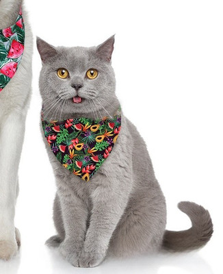 Pet Dog Cat Bandanas  Small   Tropical Theme  Fruit Flamingo Pineapple  NEW