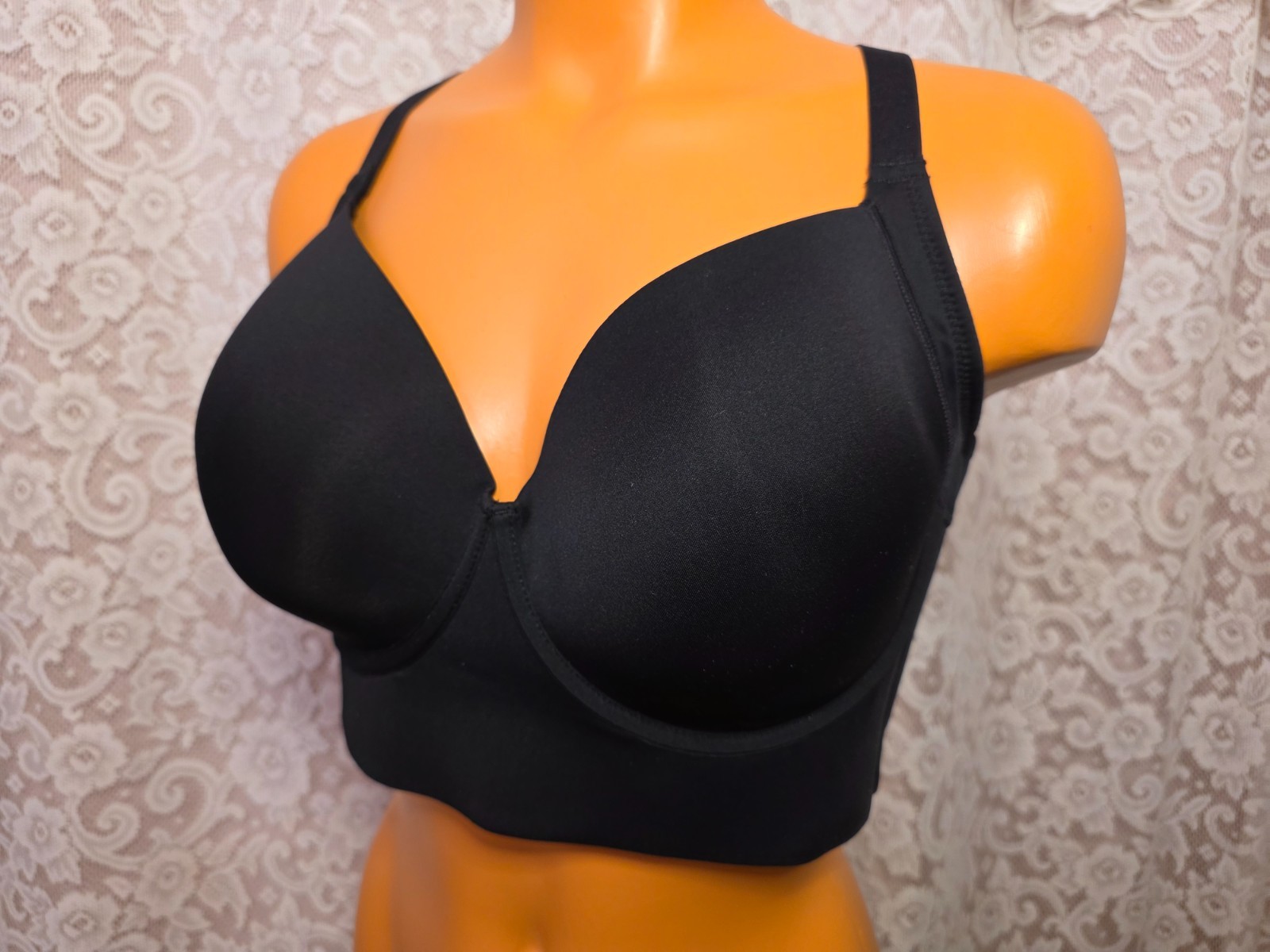 Shapellx Bare Essentials AirSlim Underwire Push-Up Bra Nude Black Size 40D NEW thumbnail 4