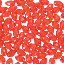 8mm Faceted Glass Beads, 200 Pcs Red Bicone Birthstone Bead