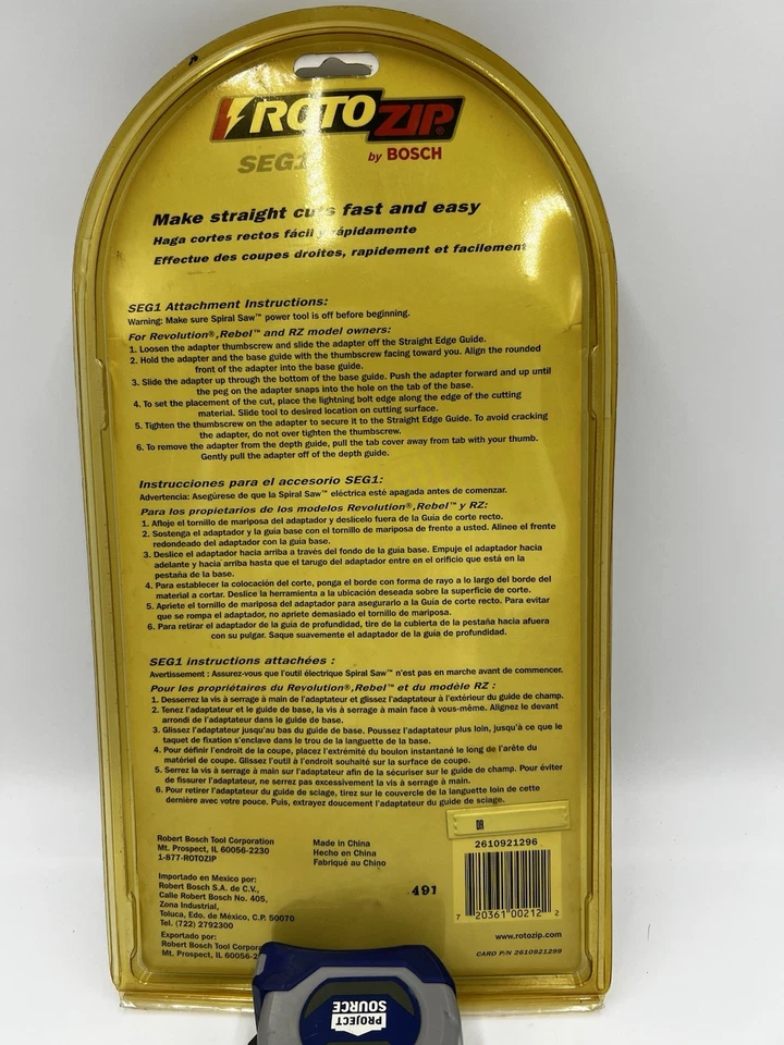 Rotozip Straight Edge Guide Attachment #43209 USA - Image 3 of 4