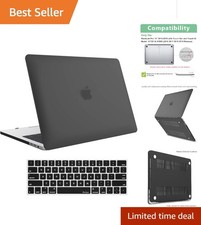 Stylish Hard Shell Case and Keyboard Cover for MacBook Pro 15" 2016-2019 - Black