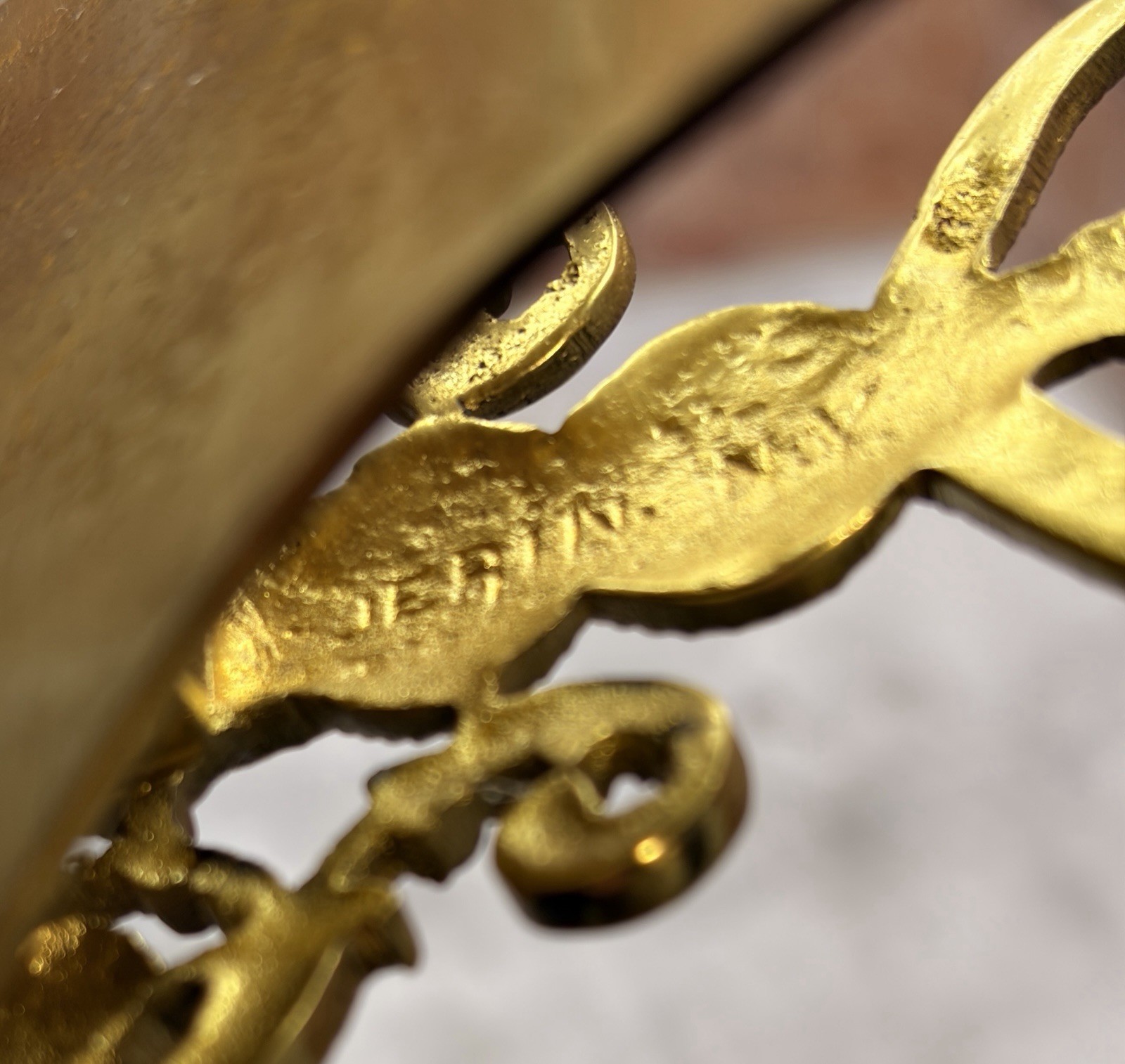 Rare P.E. Guerin NY Signed Brass Serpent Letter Clip