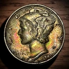 Toned 1945 Mercury Dime 90% U.S. Silver Coin 10c KM# 140 Lot C12-94