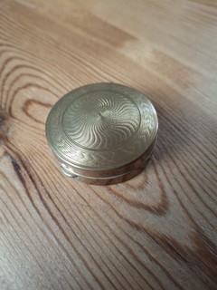 Vintage Tokalon London/Paris Miniature Brass Face Powder Compact