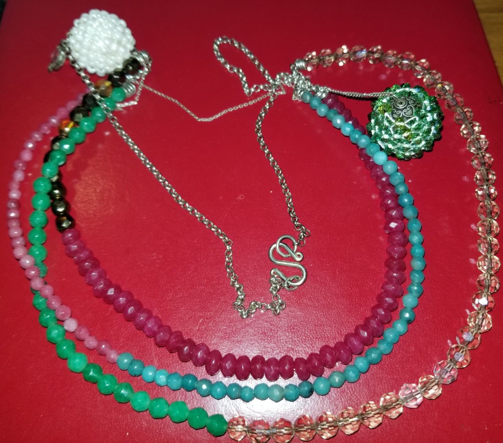 1990s Raw Ruby, Raw Emerald Austrian Crystal One … - image 7