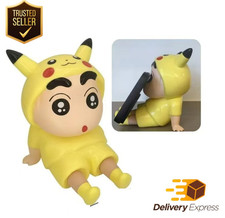 Crayón Shin-Chan Soporte para Teléfono Figura Anime Kawaii Decoración de Escritorio Juguete de 11 cm