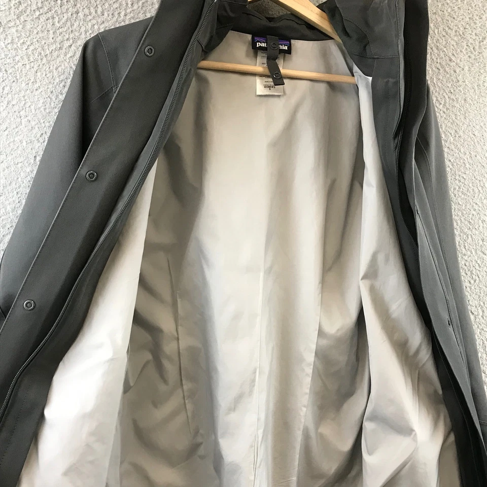 Chaqueta Patagonia Mujer S Gris Cremallera Completa Trench H2NO Impermeable Abrigo de Lluvia Foto 3 de 4