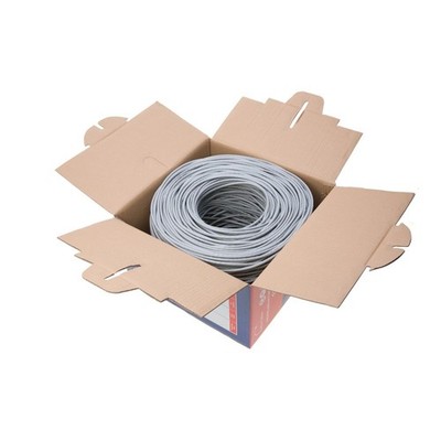 CAT6 Gray Ethernet Cable 400FT 23AWG UTP CCA Network Solid Bulk Wire Open Box