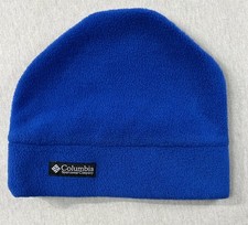 Columbia Sportswear Hat Beanie Fitted Youth S/M Blue Fleece Winter Ski Warm