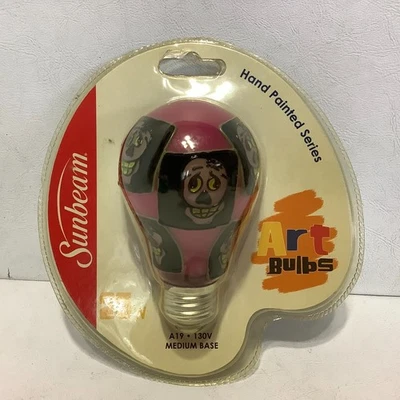 NIP Sunbeam Art Bulbs Light Bulb Weird Face Hand Painted Series - Image 1 of 4