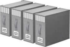4 Pack Bed Sheet Closet Organizers  Storage,Sturdy Foldable Storage Containers