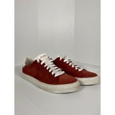 Good Man Brand Mens Sneakers Made in Italy White Trim Rust Red Suede Low Top