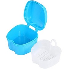 Denture Case, Denture Cup with Strainer and Lid Retainer Cleaning Soaking Cup...