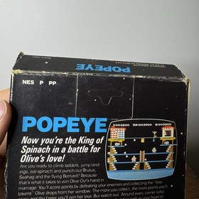 Popeye Nintendo Entertainment System 5 Screw Complete Black Box Hangtab CIB NES