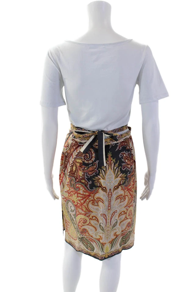 Falda envolvente Etro para mujer estampado cachemir hasta la rodilla multicolor talla 42 EUR Foto 3 de 4