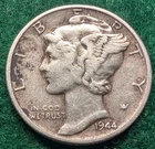 1944 Mercury Dime 90% Silver.