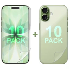 10 Set Soft PET Film Screen Protector for Apple iPhone 17 Front and Back Bulk