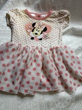 Disney Minnie Mouse Pink Poka Dot tulle dress Toddler 6-9m