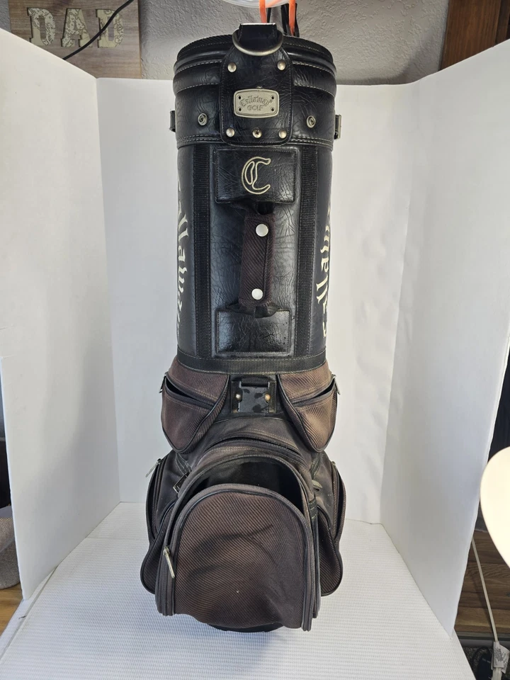 Bolsa de golfe vintage Callaway couro gavião arqueiro bolsa carrinho 6 vias - Imagem 2 de 4