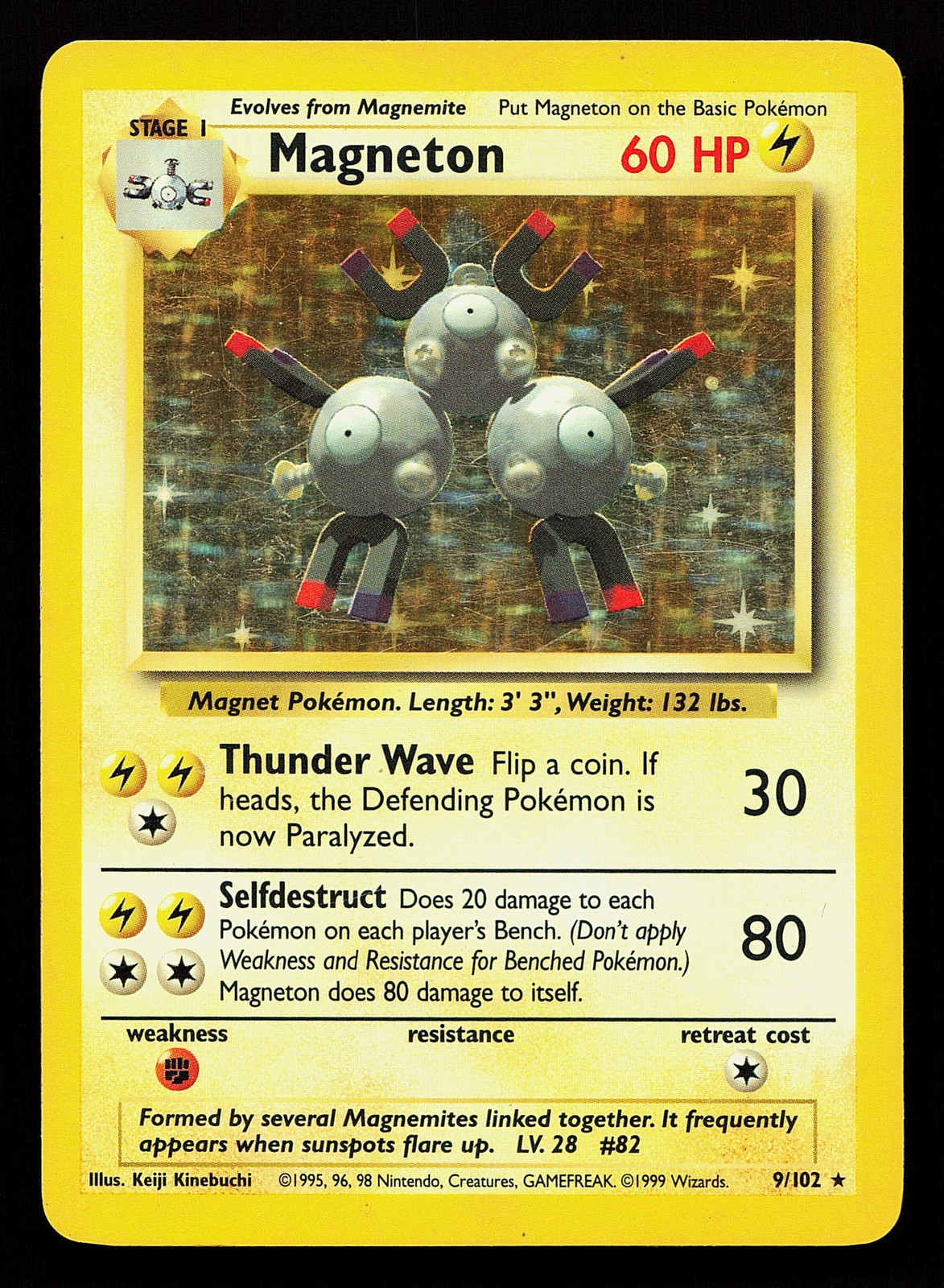 Magneton 9/102 Holo Rare Base Set Pokémon Card