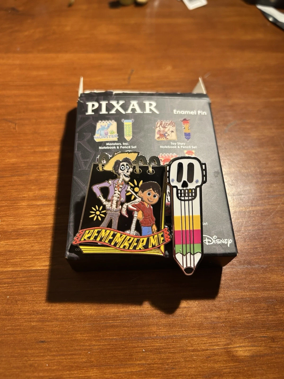 Two Pins - Disney Pixar Coco Mystery Pin Set -Miguel & Hector Notebook & Pencil