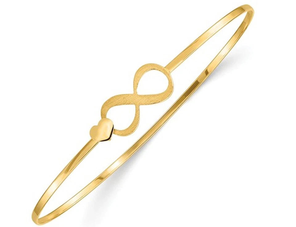 Brazalete Corazón Infinito Oro Amarillo 14K