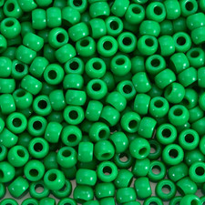1100Pcs Green Pony Beads 6X9Mm Large Hole Plastic Beads for Kandi, Hair Braids,