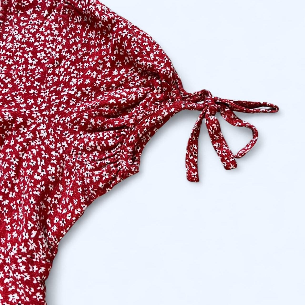 Universal Thread Red White Floral Button Midi Dre… - image 5