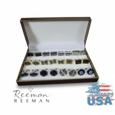 12 Pairs of cufflinks for Men Versatile variants Cufflinks for Men Holiday Gift