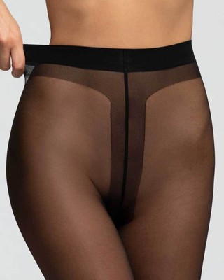 Pompea Confezione Da 6 Pezzi Collant Velato 15 Den Colore Nero Ultra Resistente