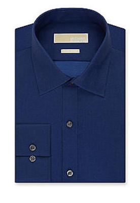 michael kors non iron dress shirt MICHAEL Michael Kors Non-Iron Regular-Fit Dress Shirt Deep Blue MSRP $75.00  NEW